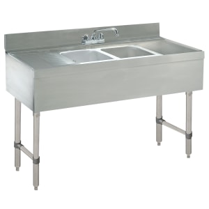 161-CRB42C 48" 2 Compartment Sink w/ 10"L x 14"W Bowl, 10" Deep