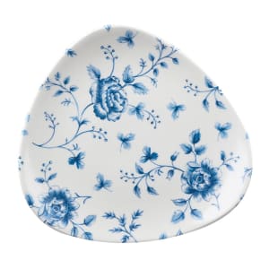 893-RCPTR91 9" Triangular Vintage Prints Profile Plate - Ceramic, Prague Rose Chintz