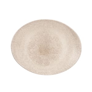 893-RKAGOP581 Oval Raku Plate - 10 5/8" x 9", Ceramic, Agate Grey