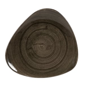 893-PAIBTR121 12 1/4" Triangular Patina Plate - Ceramic, Iron Black