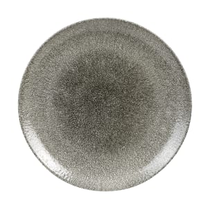 893-RKBQEV111 11 1/4" Round Raku Plate - Ceramic, Quartz Black
