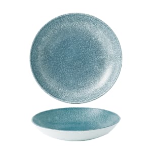 893-RKTBEVB91 40 oz Round Raku Bowl - Ceramic, Topaz Blue
