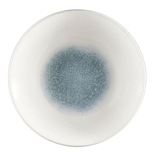 893-RKTBID271 11" Round Raku Plate - Ceramic, Topaz Blue