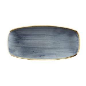 893-SBBSXO101 10 1/2" x 5" Oblong Stonecast® Chef's Plate - Ceramic Blueberry