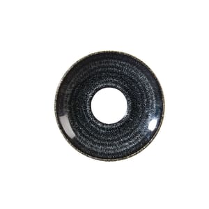 893-SPCBCSS1 6 1/4" Round Homespun Saucer - Ceramic, Charcoal Black