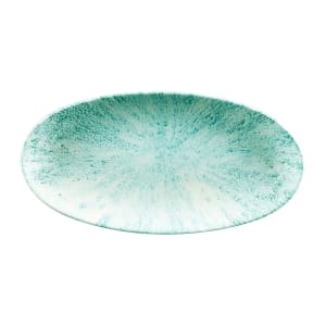 893-STAMOV301 Oval Studio Prints® Chef's Plate - 11 3/4" x 5 7/8", Ceramic, Aquamarine