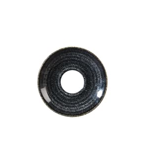 893-SPCBESS1 4 1/2" Round Homespun Espresso Saucer - Ceramic, Charcoal Black