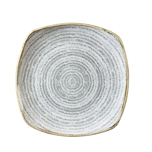 893-SPSGSP91 8 1/2" Square Homespun Plate - Ceramic, Stone Gray