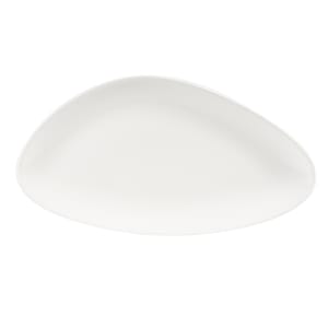 893-WHTC361 Triangular Lotus Chef's Plate - 14" x 9 3/4", Ceramic, White