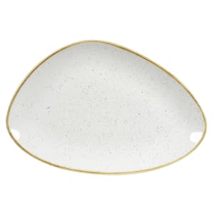 893-SWHSTC301 Triangular Stonecast® Chef's Plate - 12" x 8", Ceramic, Barley White