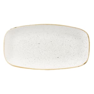 893-SWHSXO141 13 7/8" x 7 3/8" Oblong Stonecast® Chef's Plate - Ceramic, Barley Wh...