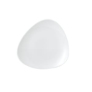 893-WHVMTR91 9" Triangular Vellum™ Plate - Ceramic, White