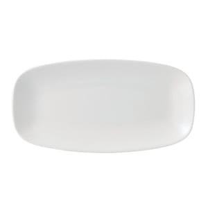 893-WHXO111 11 3/4" x 6" Oblong X Squared Plate - Ceramic, White