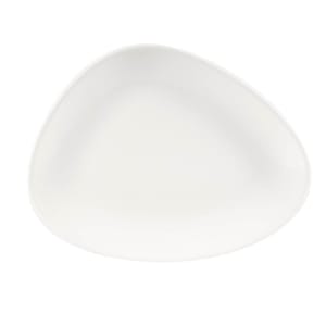 893-WHTC261 Triangular Lotus Chef's Plate - 10 3/8" x 8", Ceramic, White