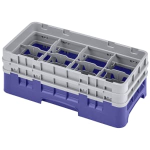 144-8HS434186 Camrack Glass Rack - Half Size, (2)Extenders, 8 Compartments, Navy Blue