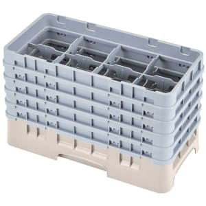 144-8HS958184 Camrack Glass Rack - Half Size, (5)Extenders, 8 Compartments, Beige