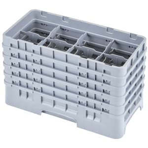 144-8HS958151 Camrack Glass Rack - Half Size, (5)Extenders, 8 Compartment, Soft Gray