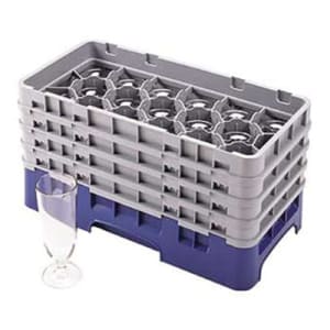 144-17HE2151 Half Size Glass Rack Extender w/ (17) Compartments - Half Drop, Soft Gray
