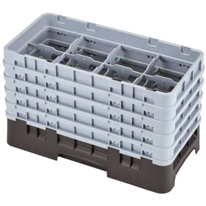 144-8HS958167 Camrack Glass Rack - Half Size, (5)Extenders, 8 Compartments, Brown