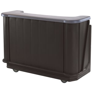 144-BAR650420 67 1/2" Portable Bar - 80 lb Ice Sink, Speed Rail, Black/Granite Gray