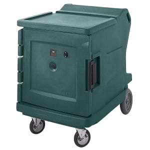 Cambro CMBHC1826LF192 Camtherm® Hot/Cold Cart - Thermometer, Granite Green, 110v