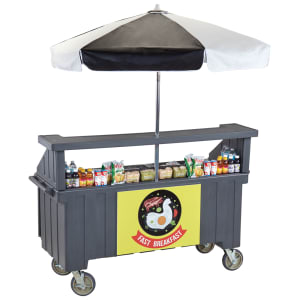 144-CVC72191 Food Cart w/ Cover & Cutting Board, 74 1/2"L x 31 3/4"W x 94"H, Gray