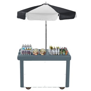 144-CVC55191 Food Cart w/ Cover & Cutting Board, 55 3/16"L x 31 1/4"W x 93 1/2"H, Gray