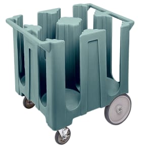 144-DC1225401 32 3/4" Mobile Dish Caddy w/ (4) Columns - Plastic, Slate Blue