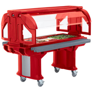 144-VBR6158 82" Versa Food Bar™ Cold Food Bar - (5) Pan Capacity, Floor Model, Hot Red