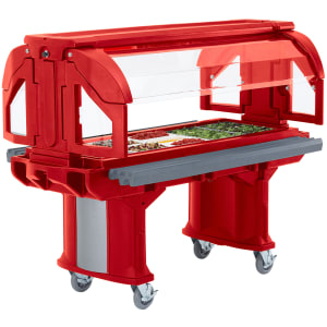 144-VBR5158 69" Versa Food Bar™ Cold Food Bar - (4) Pan Capacity, Floor Model, Hot Red