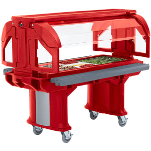 144-VBRL6158 82" Versa Food Bar™  Cold Food Bar - (5) Pan Capacity, Floor Model, Hot Red