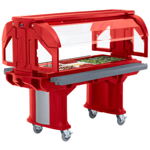 144-VBRHD5158 69" Versa Food Bar™ Cold Food Bar - (4) Pan Capacity, Floor Model, Hot Red