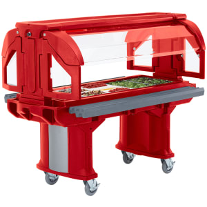 144-VBRL5158 69" Versa Food Bar™ Cold Food Bar - (4) Pan Capacity, Floor Model, Hot Red