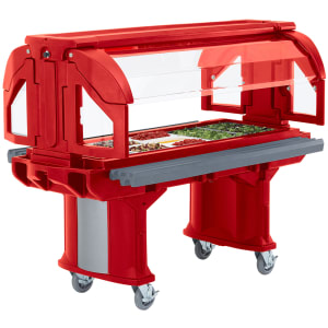 144-VBRLHD5158 52 9/32" Versa Food Bar™ Cold Food Bar - (4) Pan Capacity, Floor Model, Hot Red