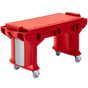 144-VBRTHD6158 65 1/8" Versa Food Bar™  Cold Food Bar - (5) Pan Capacity, Floor Model, Hot Red