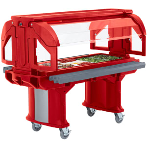 144-VBRLHD6158 65 1/8" Versa Food Bar™  Cold Food Bar - (5) Pan Capacity, Floor Model, Hot Red