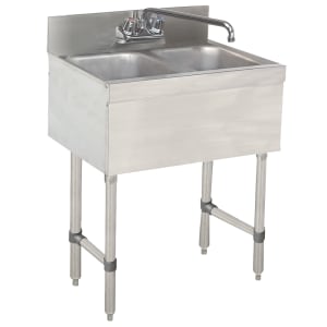 161-SLB22C 24" 2 Compartment Sink w/ 10"L x 14"W Bowl, 10" Deep