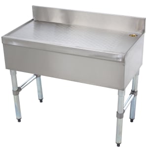 161-SLD3 36" Modular Drainboard w/ 4" Splash, Stainless