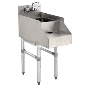 161-SLRS12 12" Underbar Add-On Unit, Blender Recess Stainless Sink w/ Gooseneck Faucet