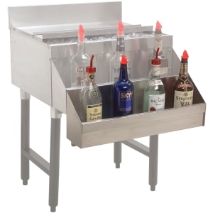 161-SR2H 24" Single Tier Add-On Bottle Rack w/ Keyhole, Stainless