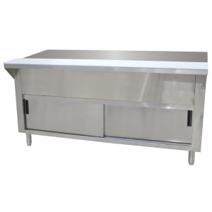 161-STU3DR 47 1/8" Stationary Serving Counter w/ Cabinet & Stainless Top