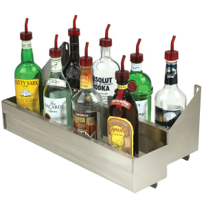 161-SRKD4 47" Double Tier Bottle Rack w/ Keyhole, Stainless