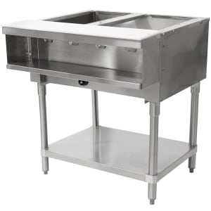161-WB2GNAT 31 13/16" Hot Food Table w/ (2) Wells & Cutting Board, Natural Gas