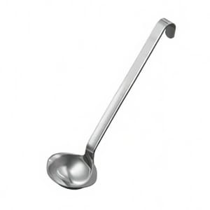 165-10060 9.8" Sauce Ladle w/ 2-Pouring Lips & Hooked Handle, Stainless