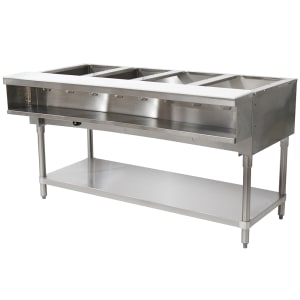 161-WB4GNAT 62 7/16 Hot Food Table w/ (4) Wells & Cutting Board, Natural Gas