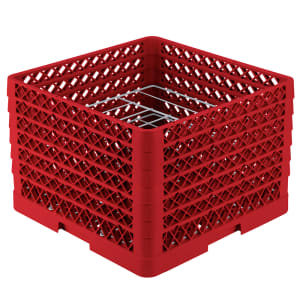 175-PM0912602 Dishwasher Rack - 9 Plate Capacity, 6 Extenders, Red