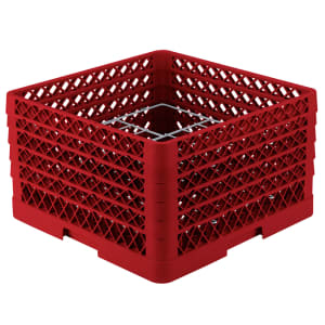 175-PM1211502 Dishwasher Rack - 12 Plate Capacity, 5 Extenders, Red