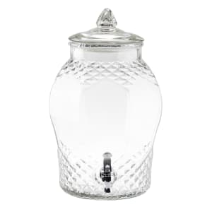 229-10699 2 Gallon Round Glass Beverage Dispenser - Clear