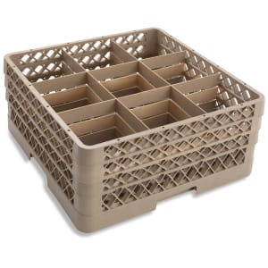 175-TR10FFF Traex® Glass Rack w/ (9) Compartments - (3) Extenders, Beige