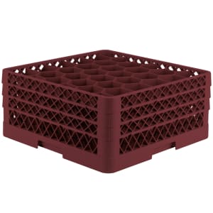 175-TR12HHH21 Rack Max Glass Rack w/ (30) Compartments - (3) Extenders, Burgundy